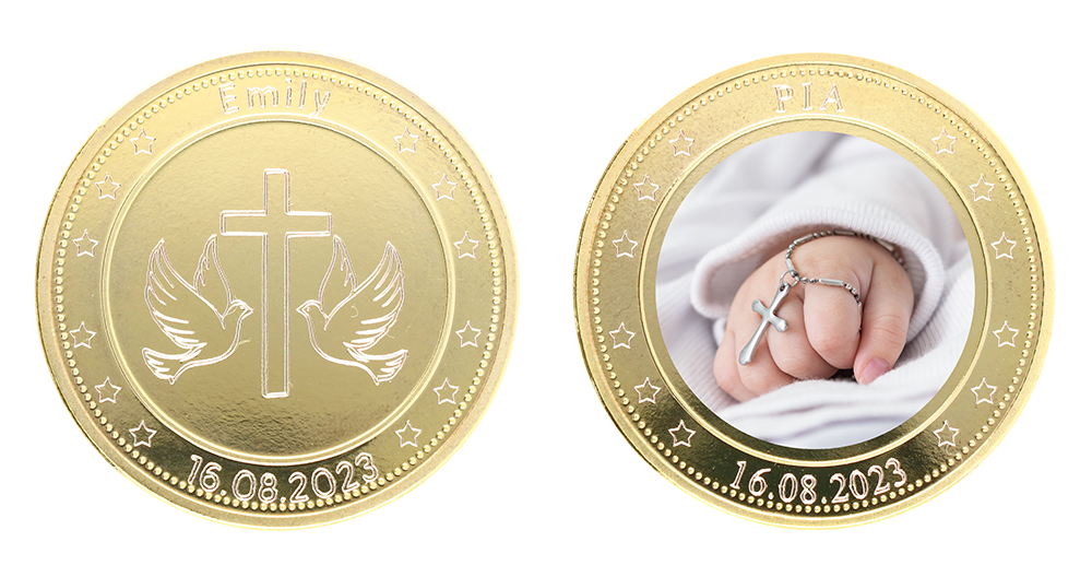 moneda para bautismo
